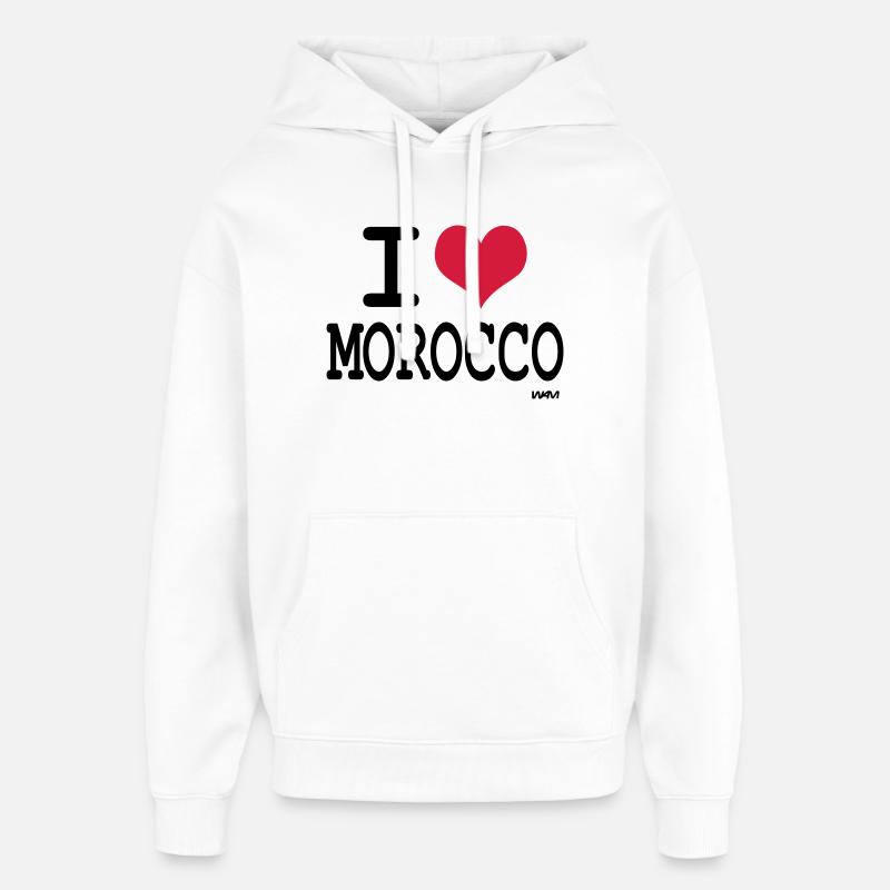 J'aime le maroc - couleurs personnalisables - Sweat à capuche unisexe Stanley/Stella Oversized - blanc
