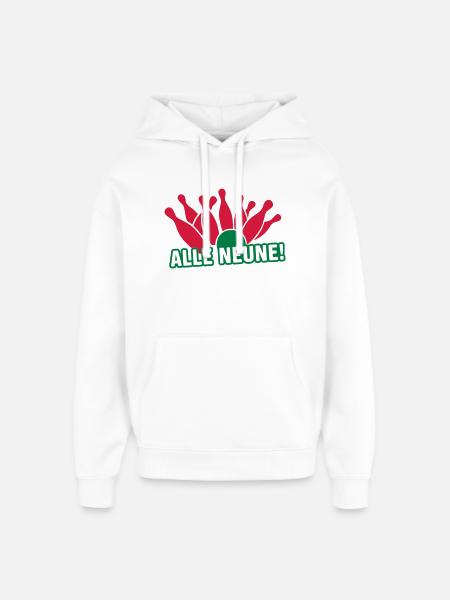 Bowling - all nine! Cone - Oversized Unisex Hoodie by Stanley/Stella - white