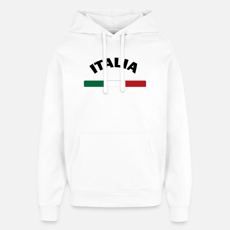 Italia - Sweat à capuche unisexe Stanley/Stella Oversized - blanc