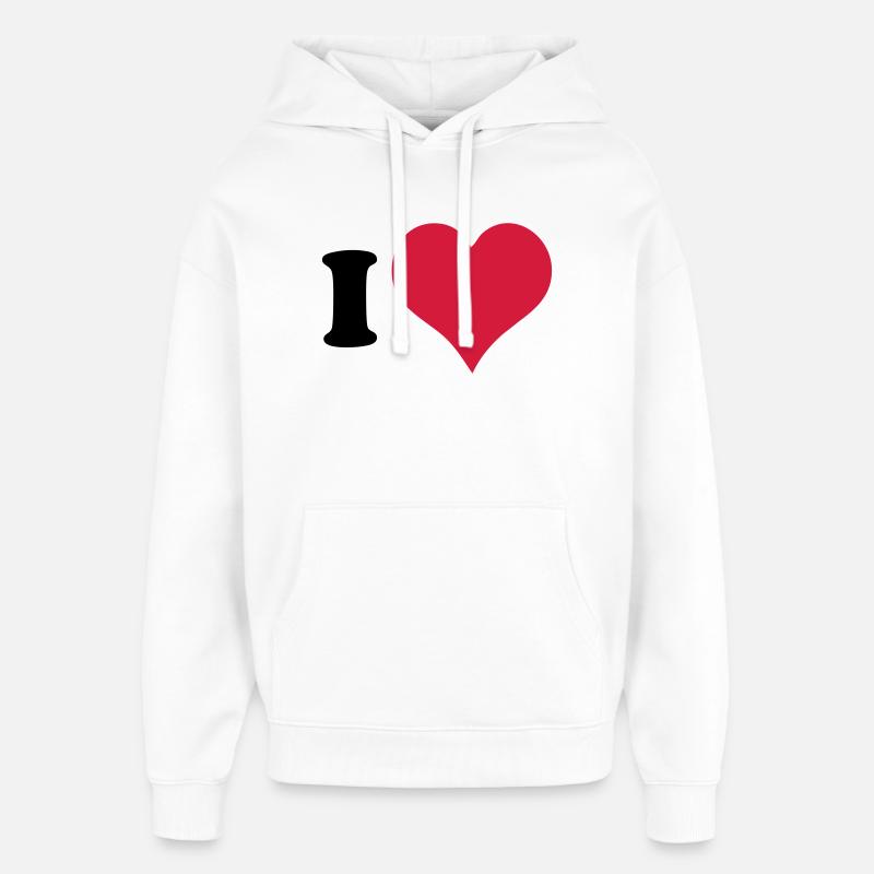 Ich Liebe - Ich Herz - Oversized Unisex Hoodie von Stanley/Stella - Weiß