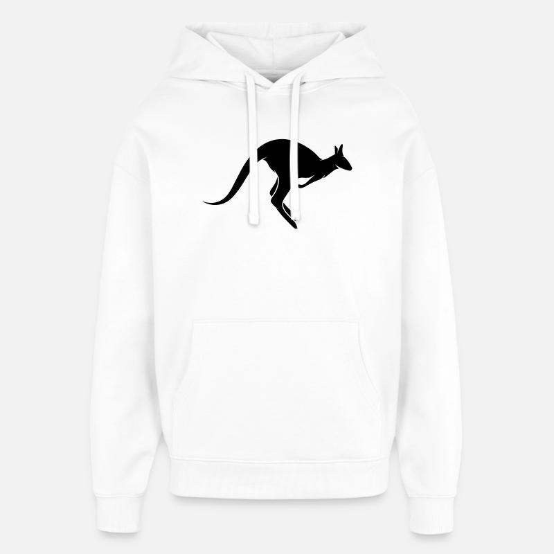 Un kangourou rebondir - Sweat à capuche unisexe Stanley/Stella Oversized - blanc