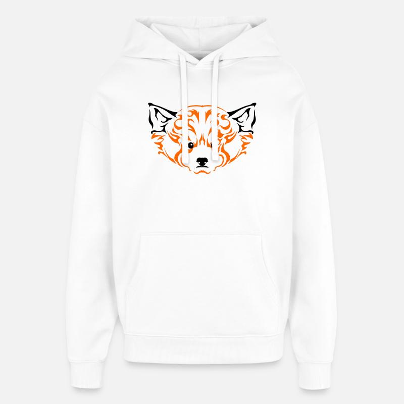 Panda1-roux - Sweat à capuche unisexe Stanley/Stella Oversized - blanc