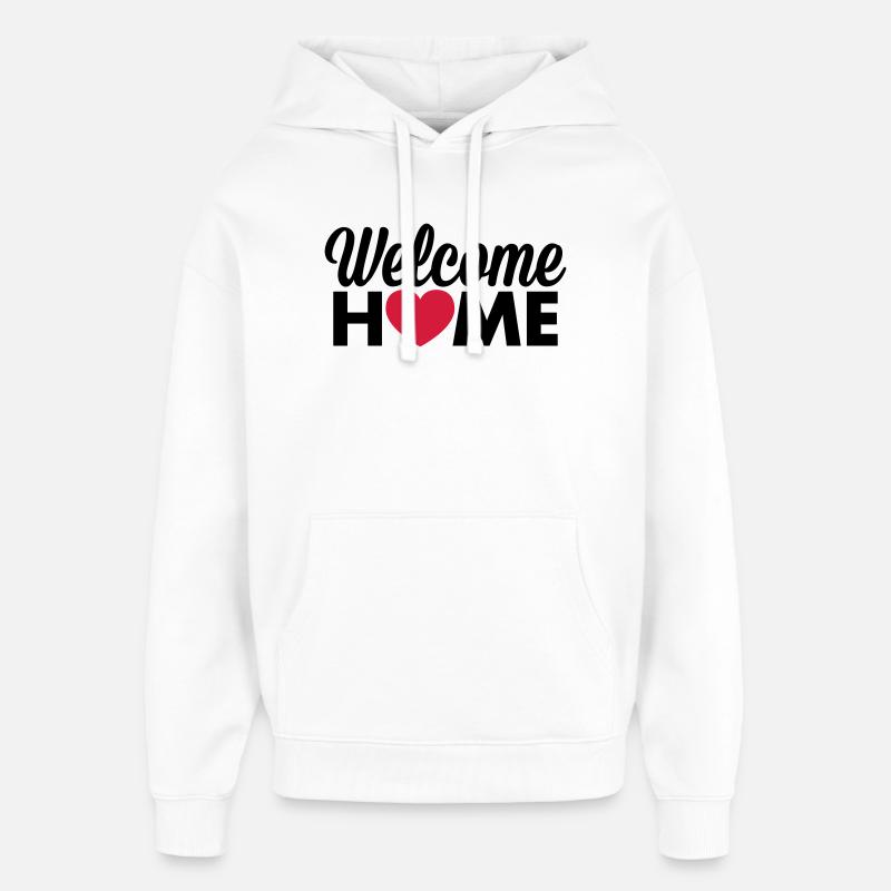 Coeur de Welcome Home - Sweat à capuche unisexe Stanley/Stella Oversized - blanc