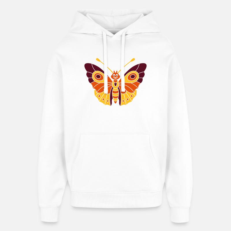 Papillon (d) - Sweat à capuche unisexe Stanley/Stella Oversized - blanc