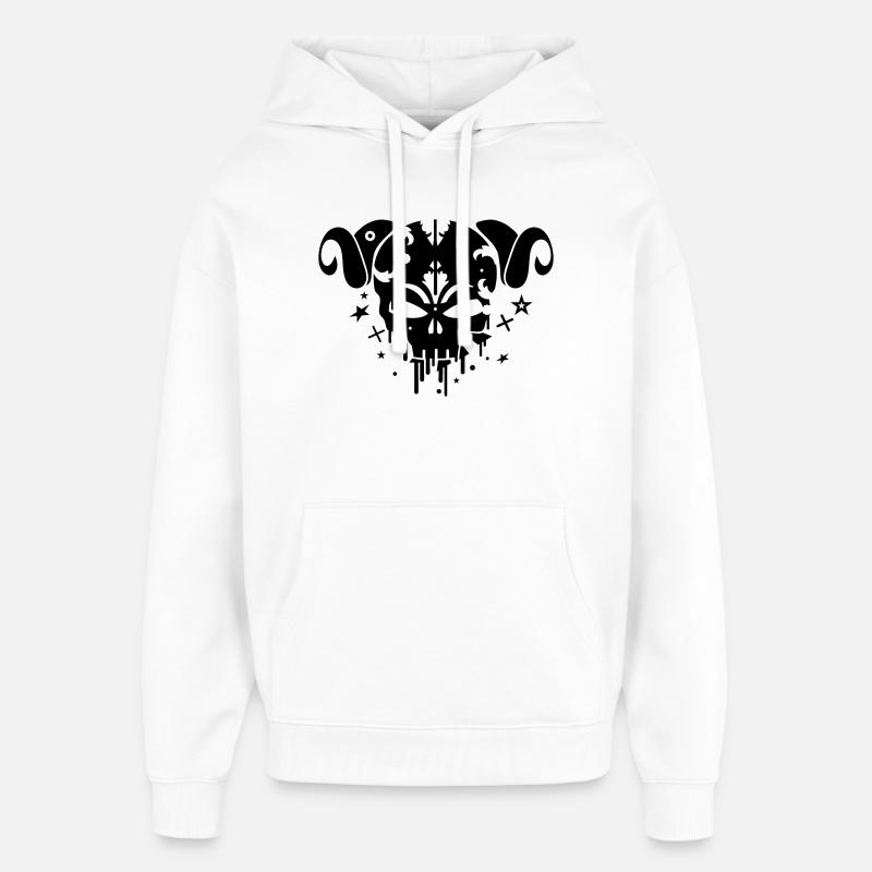 Le crâne Satyre - Sweat à capuche unisexe Stanley/Stella Oversized - blanc