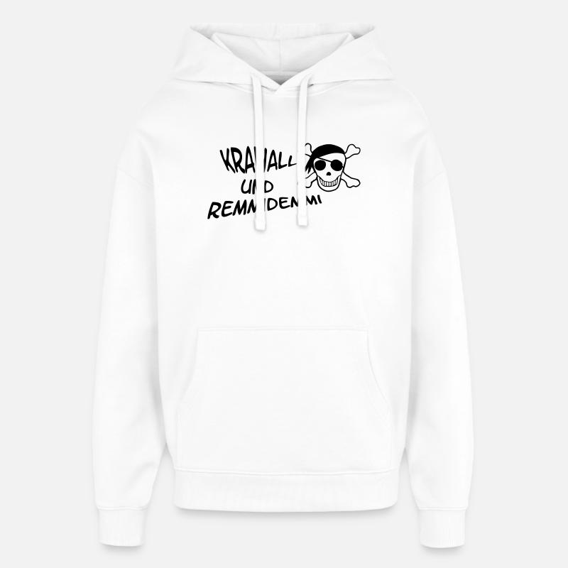 Riot et Remmidemmi - Sweat à capuche unisexe Stanley/Stella Oversized - blanc