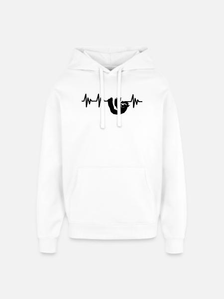 Herzlinie Faultier Geschenk - Oversized Unisex Hoodie von Stanley/Stella - Weiß