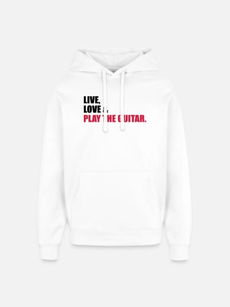 guitar - Oversized Unisex Hoodie by Stanley/Stella - white