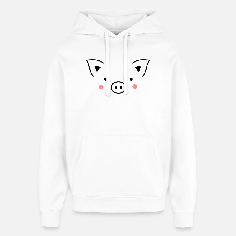 Cochon - Sweat à capuche unisexe Stanley/Stella Oversized - blanc