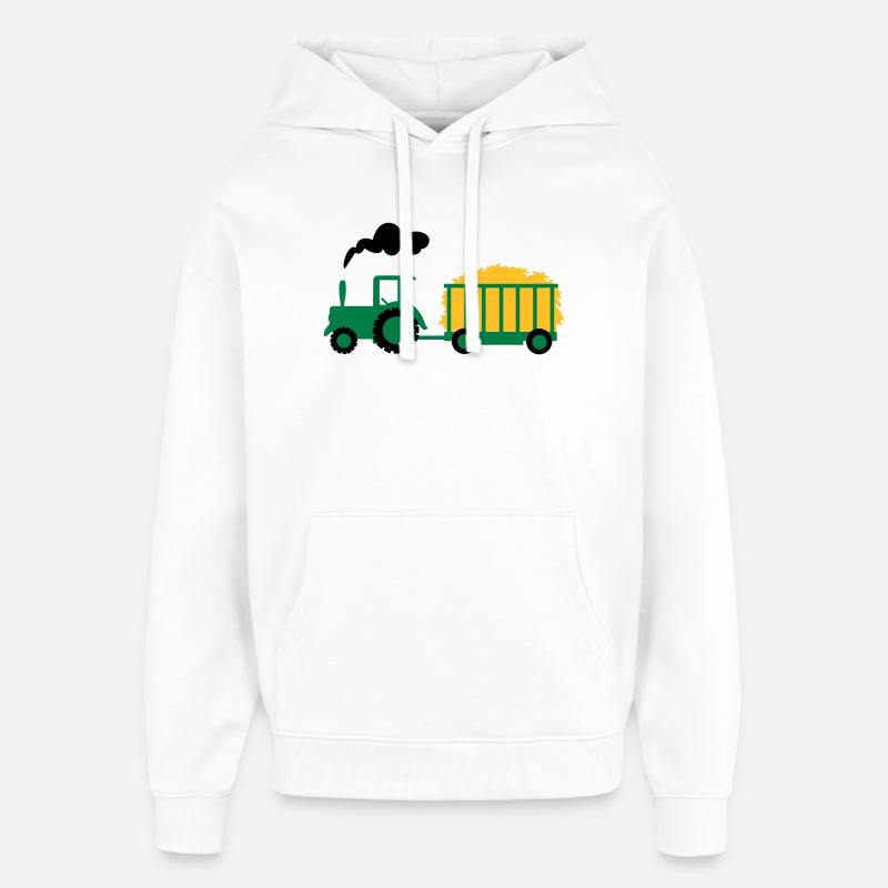 tracteur - Sweat à capuche unisexe Stanley/Stella Oversized - blanc