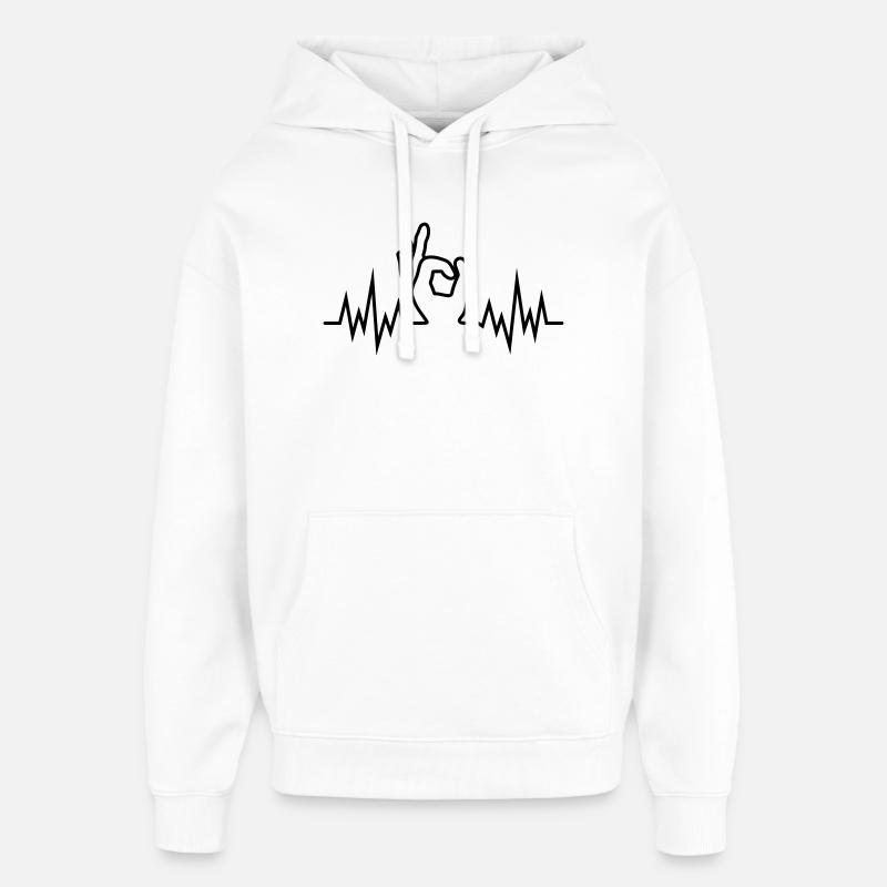 Wave-Finger-Hole - Oversized Unisex Hoodie von Stanley/Stella - Weiß