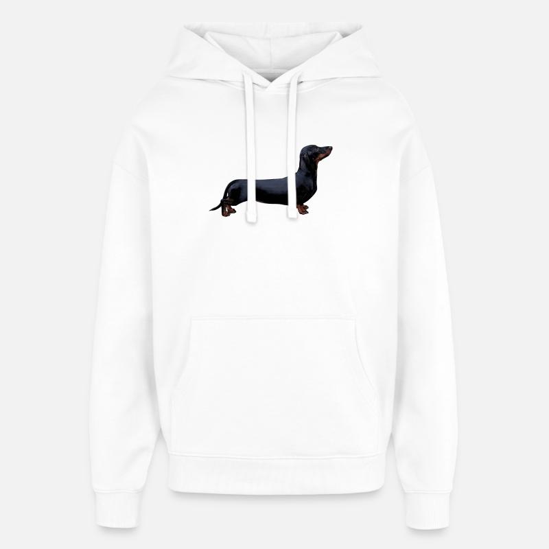 Dachshund - Sweat à capuche unisexe Stanley/Stella Oversized - blanc
