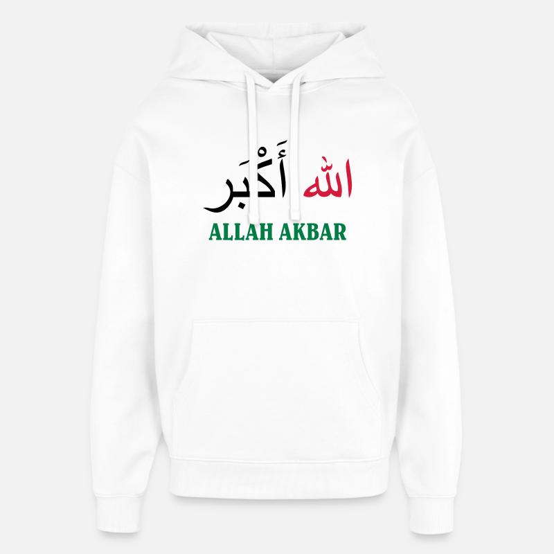 Allah Akbar - Sweat à capuche unisexe Stanley/Stella Oversized - blanc