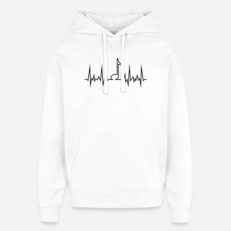 wave_note - Sweat à capuche unisexe Stanley/Stella Oversized - blanc