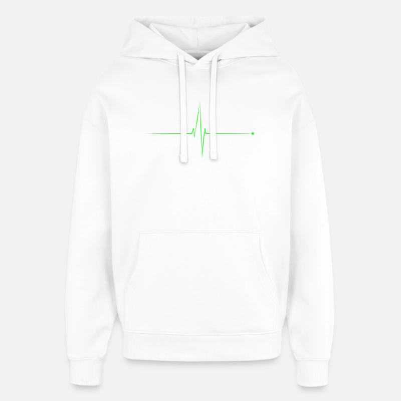 electrocardiogramme - Sweat à capuche unisexe Stanley/Stella Oversized - blanc