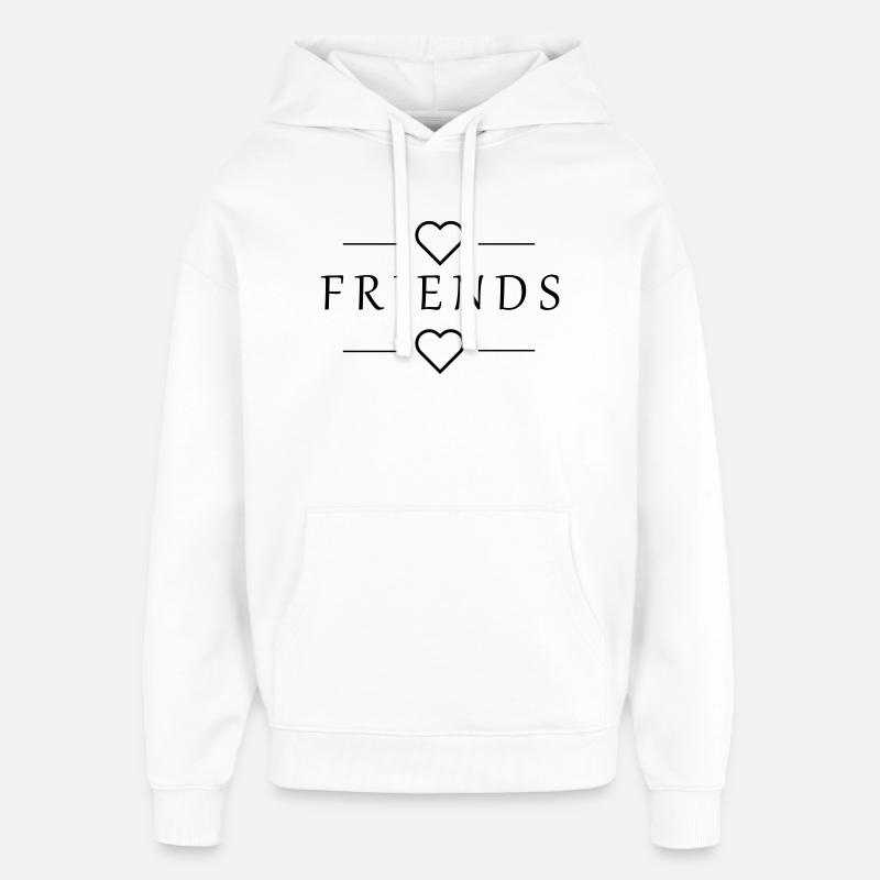 Meilleurs amis -Amis- - Sweat à capuche unisexe Stanley/Stella Oversized - blanc