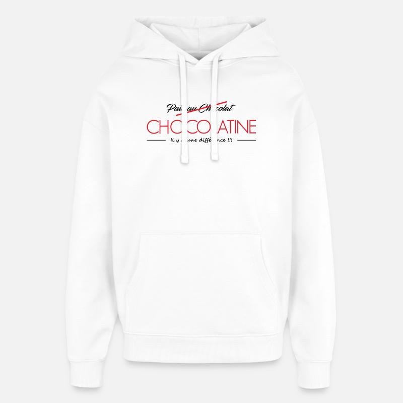 Pain au Chocolat VS Chocolatine - Sweat à capuche unisexe Stanley/Stella Oversized - blanc