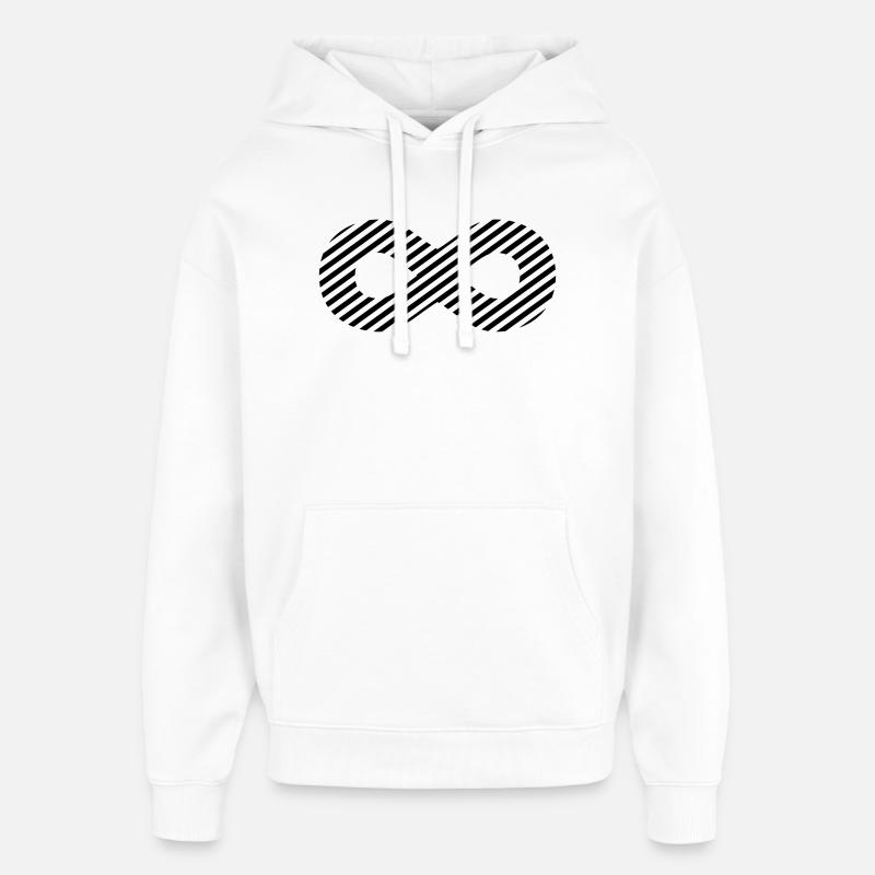 Infinity sign - pattern stripes - Oversized Unisex Hoodie by Stanley/Stella - white