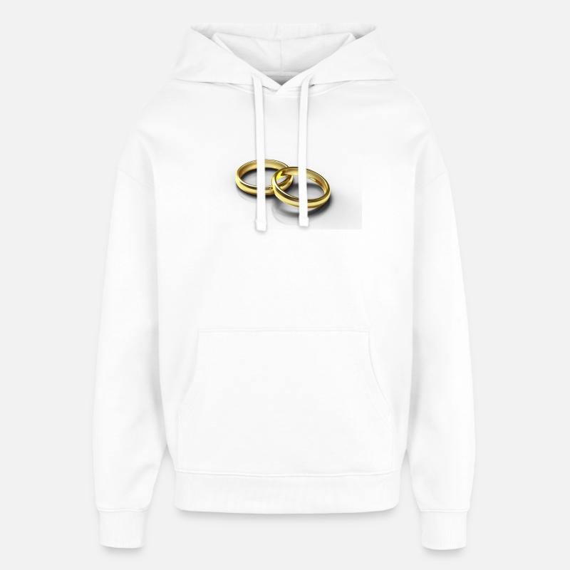 anneaux de mariage - Sweat à capuche unisexe Stanley/Stella Oversized - blanc