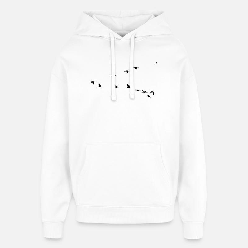 Vögel - Oversized Unisex Hoodie von Stanley/Stella - Weiß