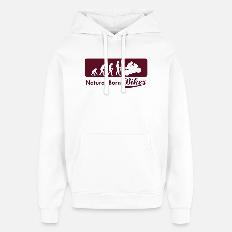 evolution_biker - Oversized Unisex Hoodie by Stanley/Stella - white