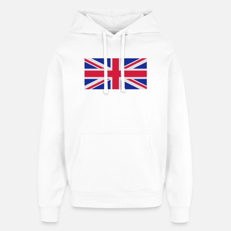 Drapeau Royaume-Uni - Sweat à capuche unisexe Stanley/Stella Oversized - blanc