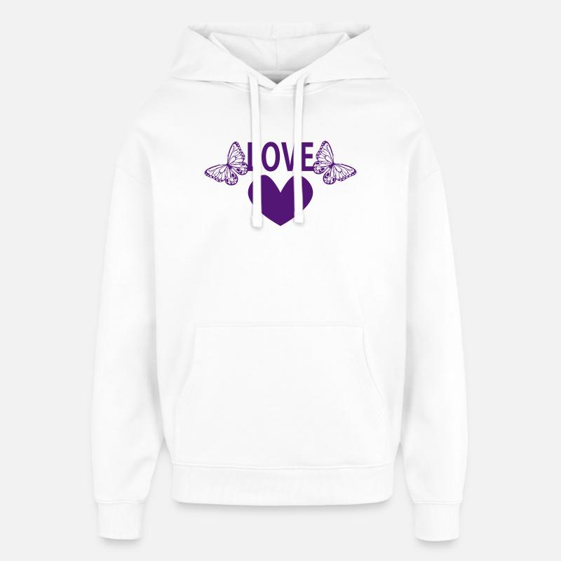 AMOUR - Sweat à capuche unisexe Stanley/Stella Oversized - blanc