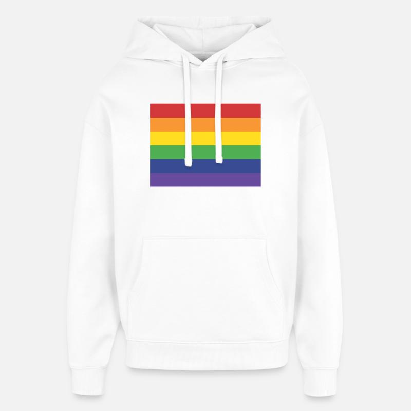 Rainbow flag - Sweat à capuche unisexe Stanley/Stella Oversized - blanc