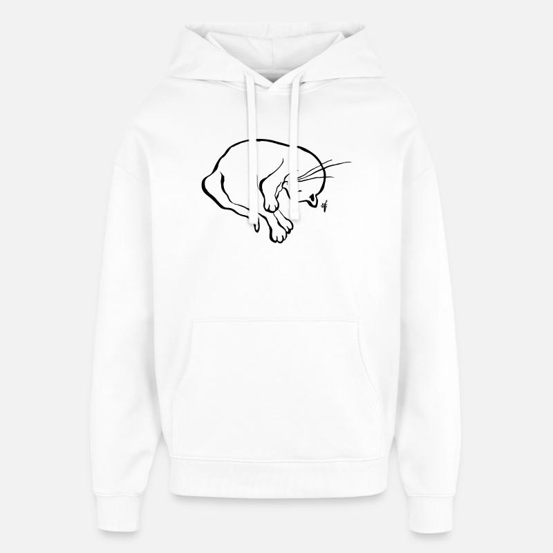Mon petit chat se remet - Sweat à capuche unisexe Stanley/Stella Oversized - blanc