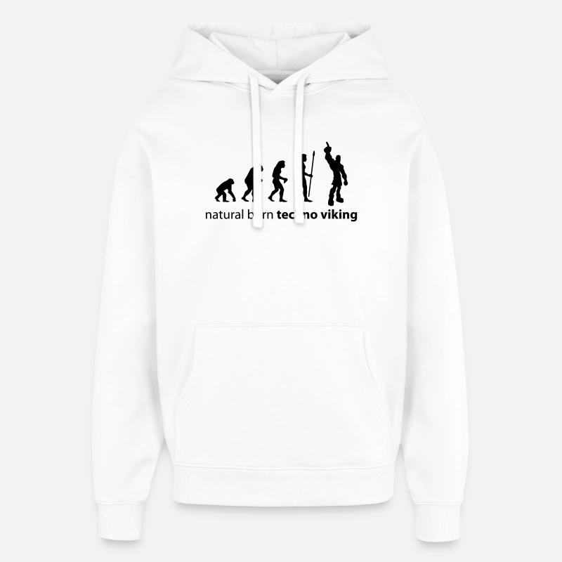 evolution_techno_viking - Sweat à capuche unisexe Stanley/Stella Oversized - blanc