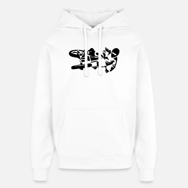 motorrad_12 - Sweat à capuche unisexe Stanley/Stella Oversized - blanc