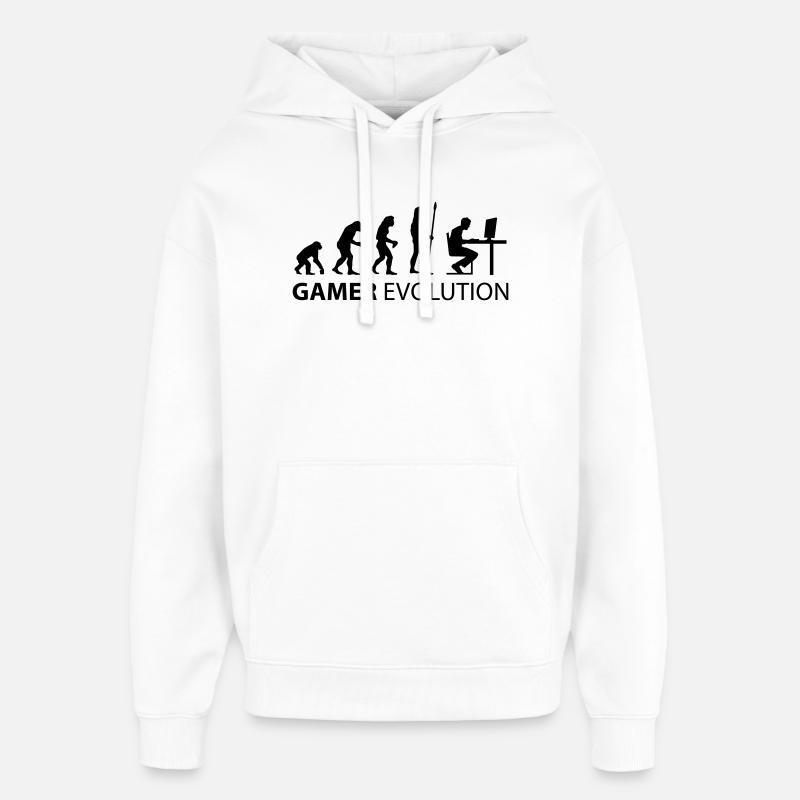 l'évolution de gamer - Sweat à capuche unisexe Stanley/Stella Oversized - blanc