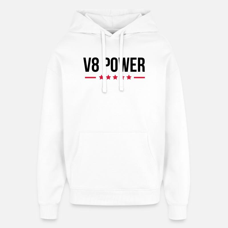V8 Power - Oversized Unisex Hoodie von Stanley/Stella - Weiß
