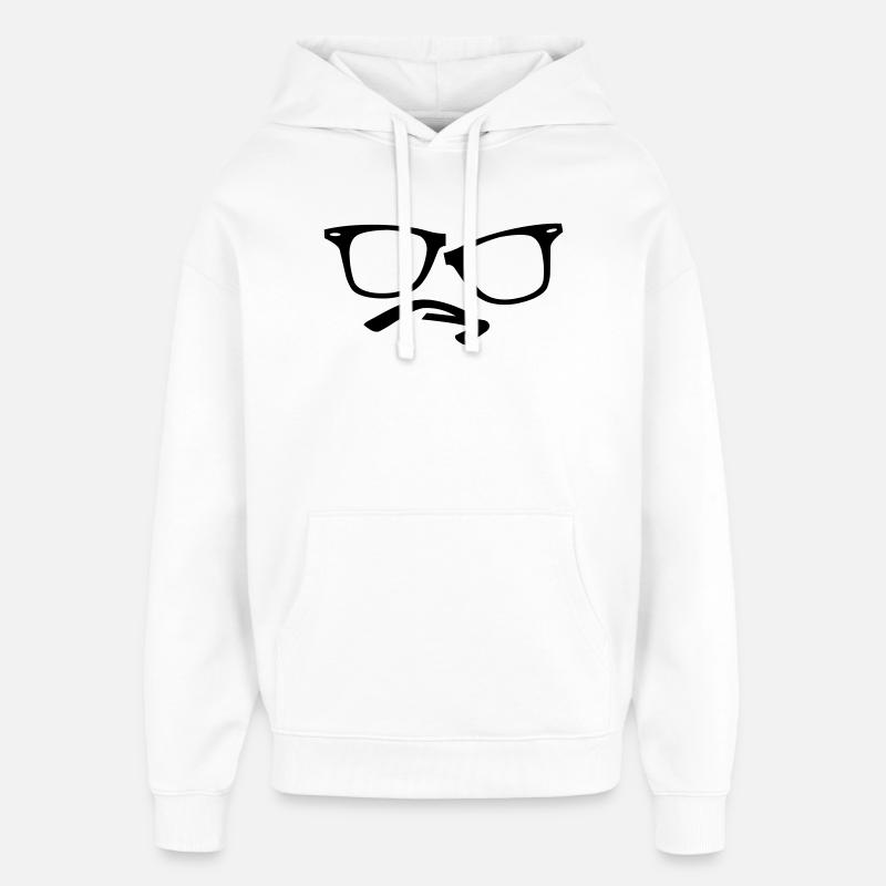 lunettes hippie nerd - Sweat à capuche unisexe Stanley/Stella Oversized - blanc