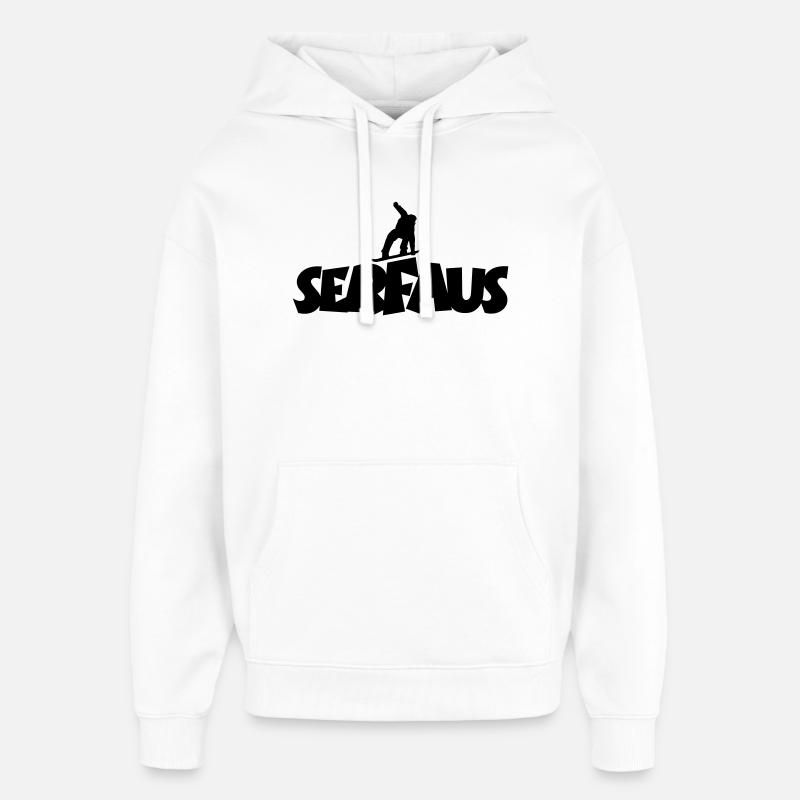 Serfaus Snowboard Snowboarding - Sweat à capuche unisexe Stanley/Stella Oversized - blanc
