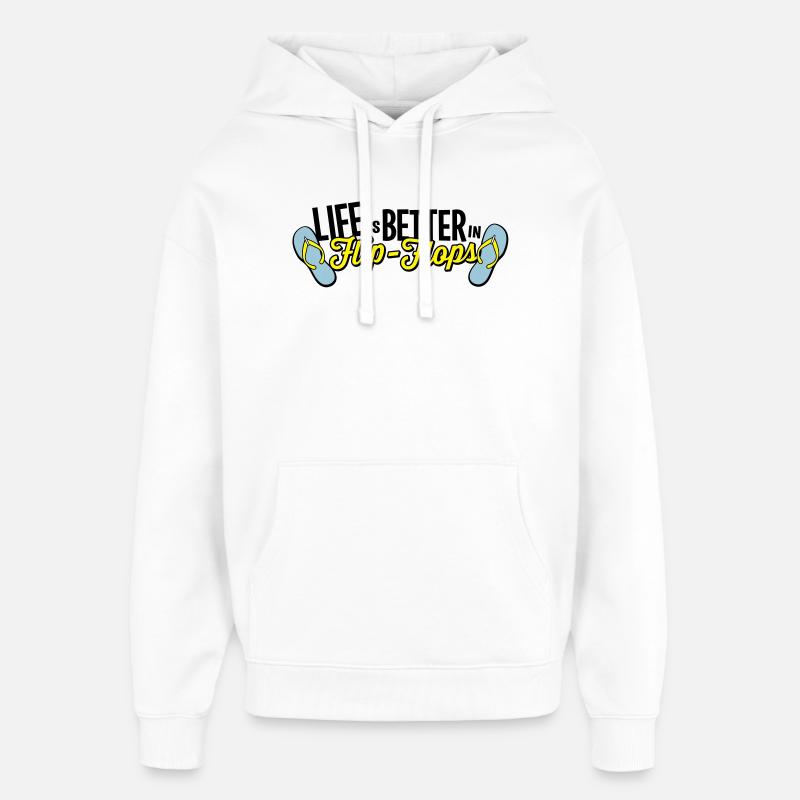 la vie est meilleure dans effondrement - Sweat à capuche unisexe Stanley/Stella Oversized - blanc