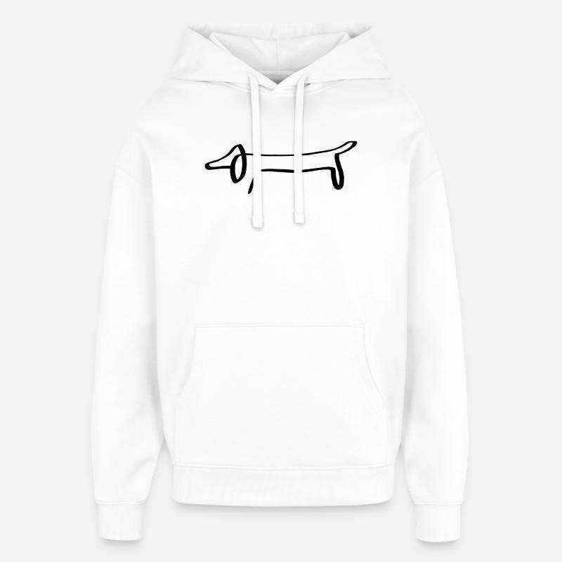 Lignes de dackel - Sweat à capuche unisexe Stanley/Stella Oversized - blanc