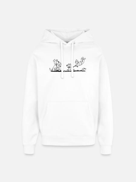 Walking The Dog - Oversized Unisex Hoodie by Stanley/Stella - white