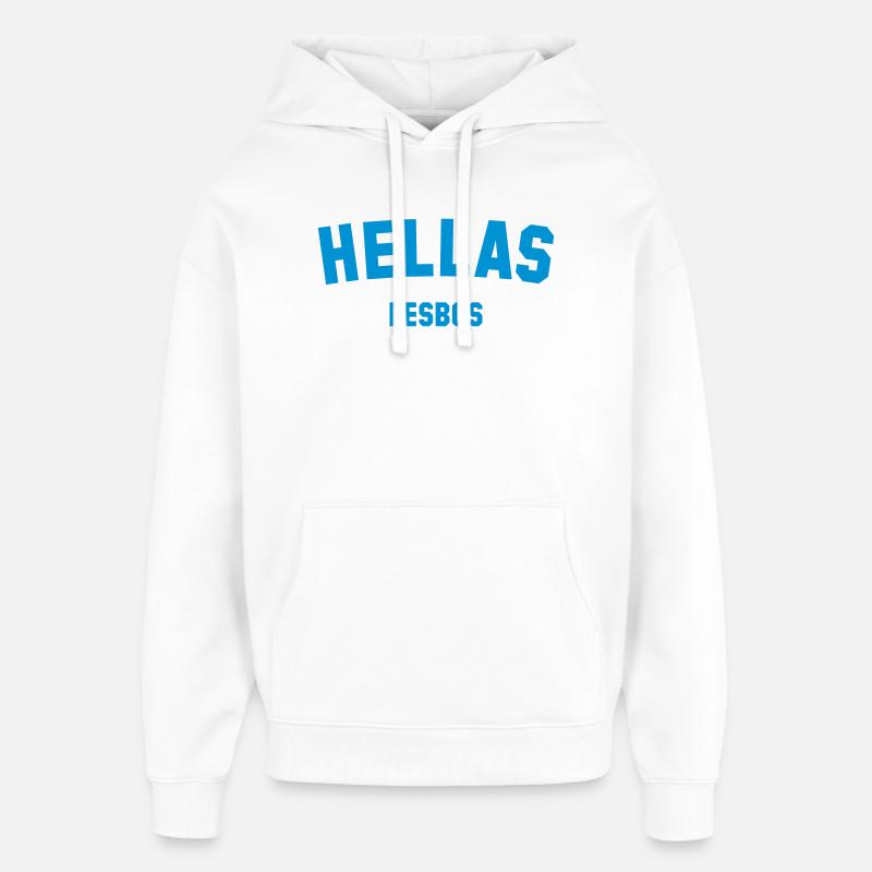 LESVOS Grèce Grèce - Sweat à capuche unisexe Stanley/Stella Oversized - blanc
