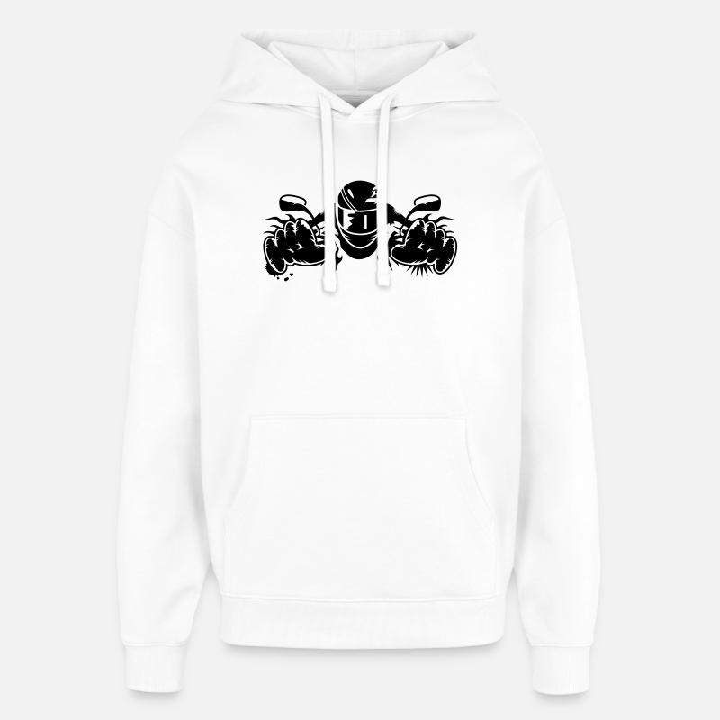 ride a motorcycle - Oversized Unisex Hoodie by Stanley/Stella - white