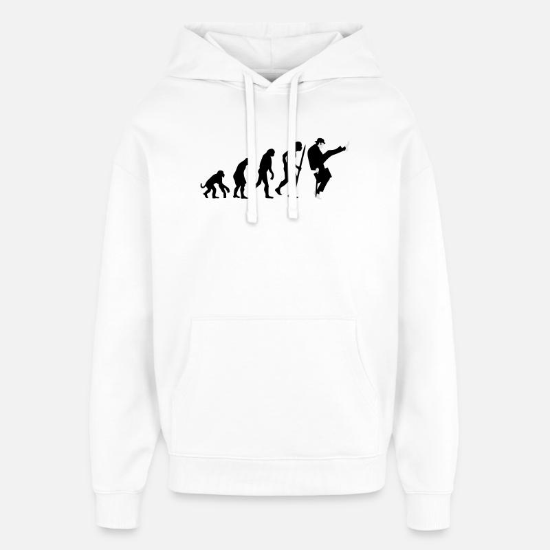 Evolution of silly walks - Sweat à capuche unisexe Stanley/Stella Oversized - blanc