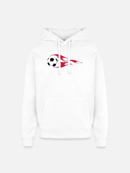Fußball - Oversized Unisex Hoodie von Stanley/Stella - Weiß