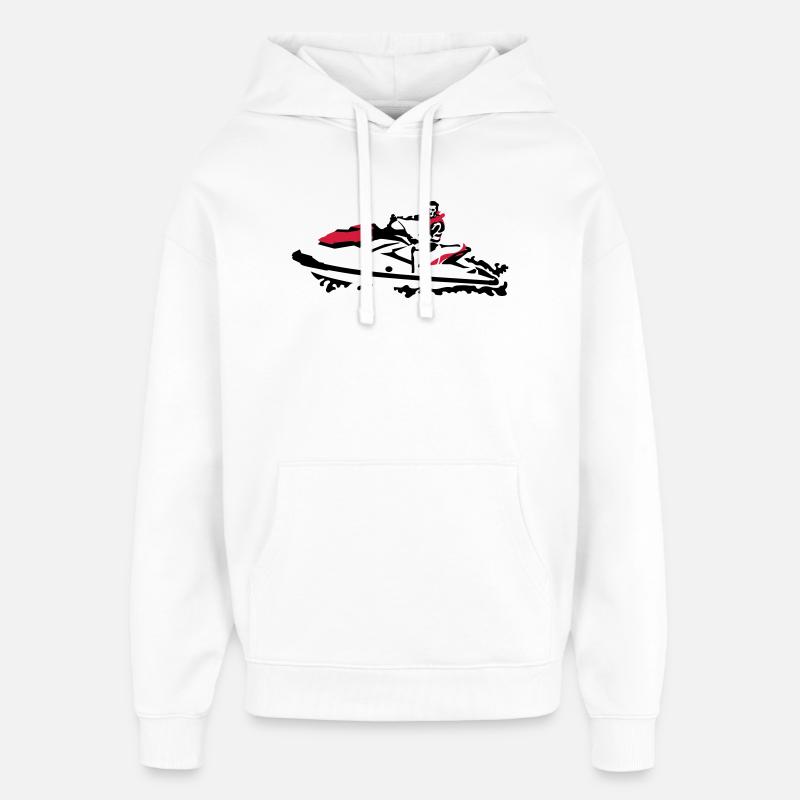 Jetski - Oversized Unisex Hoodie von Stanley/Stella - Weiß