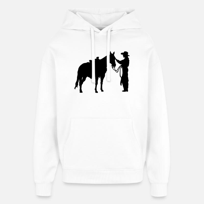 Frau mit Pferd - Oversized Unisex Hoodie von Stanley/Stella - Weiß