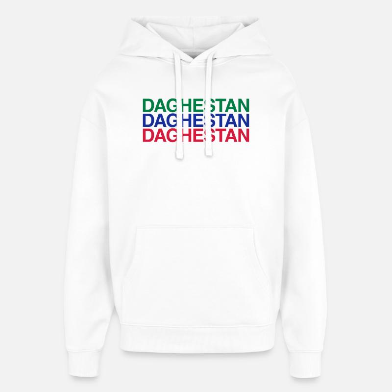 DAGHESTAN drapeau Daghestan - Sweat à capuche unisexe Stanley/Stella Oversized - blanc