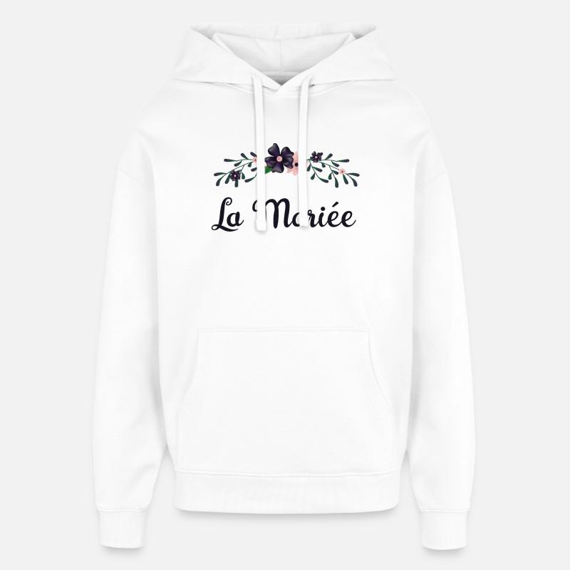 La Mariée - Collection Bucolique -personnalisable - Sweat à capuche unisexe Stanley/Stella Oversized - blanc