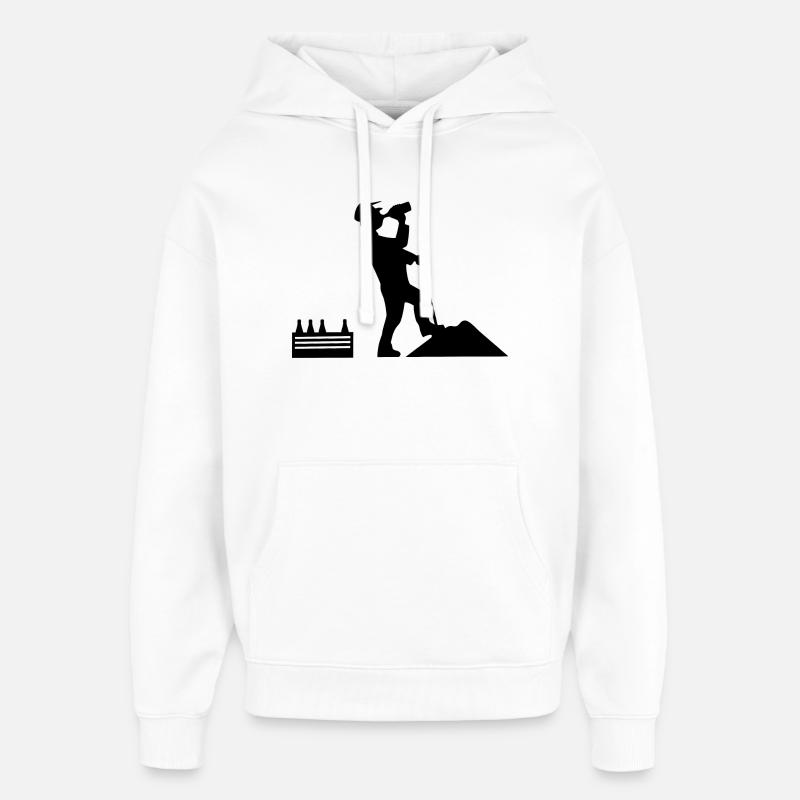 Ouvriers du bâtiment - Sweat à capuche unisexe Stanley/Stella Oversized - blanc