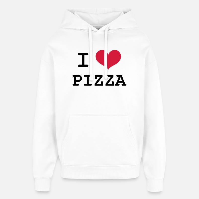 I Love Pizza - Sweat à capuche unisexe Stanley/Stella Oversized - blanc