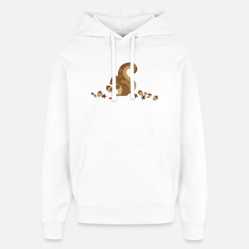 Un écureuil avec un gland - Sweat à capuche unisexe Stanley/Stella Oversized - blanc