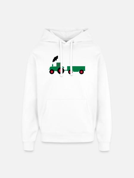 tractor anhaenger - Oversized Unisex Hoodie by Stanley/Stella - white
